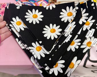 White daisy over the collar dog accessories, cute black and white dog accessories