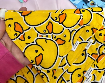Rubber Duckie over the collar dog bandanna, cute duck dog acsesories