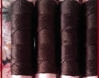 Set of 4 Fusettes 8 m - Brown silk CORONNET