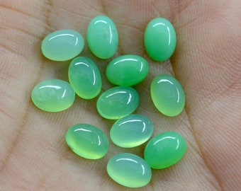 Natural Chrysoprase Oval Shape Hand Carved Chrysoprase Loose Gemstone-Chrysoprase Gemstone Chrysoprase Jewellery-11-12 mm-JC-2489