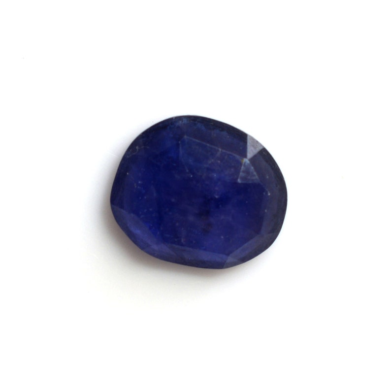 10988 Natural Blue Sapphire 6.40 cts Both Side Faceted Rose Cut Fancy Shape 11x12.5x4 mm Loose Gemstone