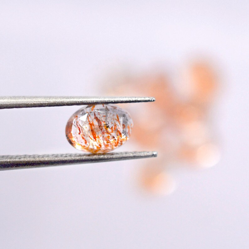 Sunstone Oval Faceted Cabochon Rose Cut gems 4x6 5x7 6x8 mm Natural Gemstones in Different Size Quantity For Jewellery