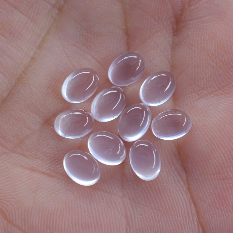 Rose Quartz Oval Shape Loose Plain Cabochon 5 pcs 10 pcs 15 pcs20 pcs Natural Gems For Making Jewelry multi quantity 6x8 mm Size