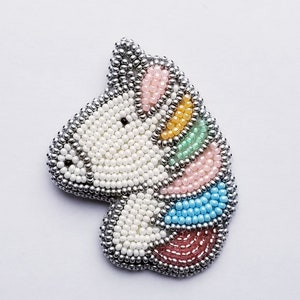 Unicorn brooch PDF file - Bead embroidery tutorial - Beading Pattern - PDF pattern - Beaded unicorn - Unicorn Pattern