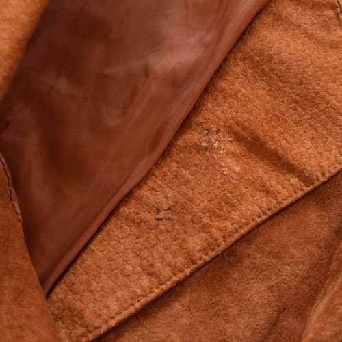 SAKI size M / L leather fringed jacket shops ranch cowboy brown long sleeve vintage