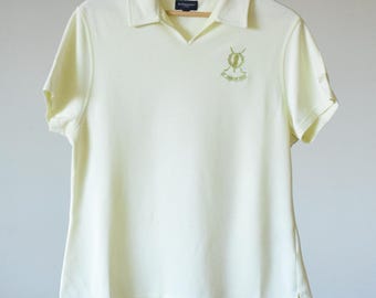 Burberry Golf L 40 prachtig vintage poloshirt korte mouw pistache dames
