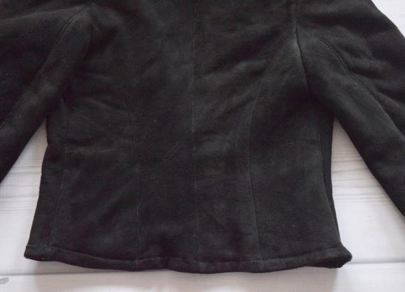 Women's Vintage Black Leather Short Coat M/L