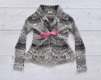 Moves Wrap Cardigan Sweater Cable Knit 