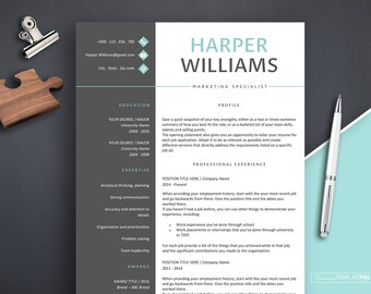 resume template designer resume template modern resume etsy