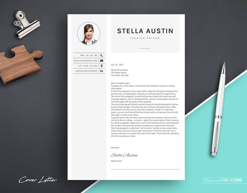 Resume with Photo Template CV Resume Template Word Resume Template Professional Resume Template for Fashion Resume Design with Icons
