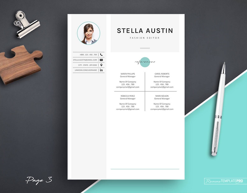 Resume with Photo Template CV Resume Template Word Resume Template Professional Resume Template for Fashion Resume Design with Icons