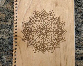 Mandala wooden notebook