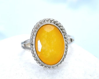 SALE - Natural Margaj Ring-925 Sterling Silver Ring-Yellow Gemstone Ring-Yellow Margaj Ring-Engagement & Wedding Ring,Gift for Women