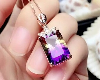 Ametrine Pendant, Engagement Pendent, Silver Ametrine Pendent, Woman Pendant, Pendant Necklace, Luxury Pendent, Gift for Women, Pendant