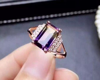 Natural Ametrine Ring,925 Sterling Silver,Ametrine Engagement Ring,Ametrine Ring,Wedding Ring,Luxury Ring,Ring/Band,Ametrine Gemstone Ring,