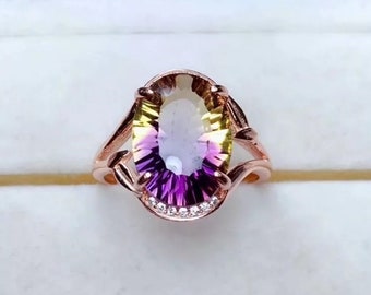 Natural Ametrine Ring,Sterling Silver Ring,Handmade Silver Ring,Ametrine Gemstone Ring,Oval cut Ametrine,Gift for Her,Ametrine Stone Ring