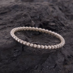 Beaded Stacking Ring,92.5 Sterling Silver,Stacking Band,Silver Ring,Dotted Ring,Bead Ring,Silver Bead Ring,Stacking Band,Full Bead Ring,
