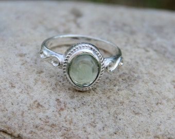 Green Amethyst Ring,Amethyst Ring,Green Amethyst Quartz Ring,Hydro Green Amethyst Ring,Gift For Her,Silver Ring,Handmade Silver Ring