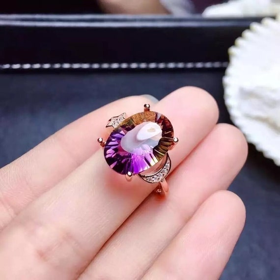 Natural Ametrine Ring 92.5 Sterling Silver Ring ametrine Gemstone