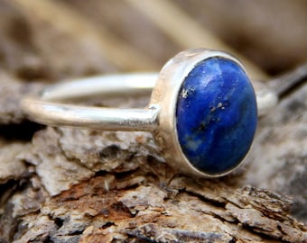 On Sale-Lapis Lazuli Ring,Lapis Ring,Sterling Silver Ring With Natural Lapis Lazuli Gemstone ,Gift For Her,Jewellery,Lapis Jewellery