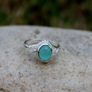 Blue Chalcedony Ring,Aqua Chalcedony Ring,Chalcedony Ring,Gemstone Ring,Handmade Sterling Silver Ring,Gift For,Blue Chalcedony Gemstone Ring
