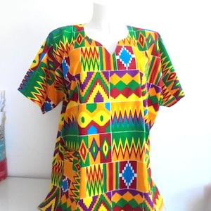 Kente pattern wax tunic