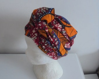 turban foulard femme prêt à poser turban wax