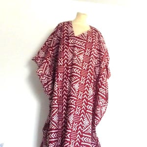 Large boubou dress wax batik pattern Cotton