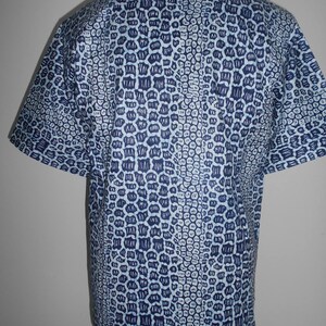 Chemise manches courtes homme bleue en wax image 2