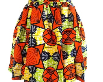 falda corta con estampado de cera