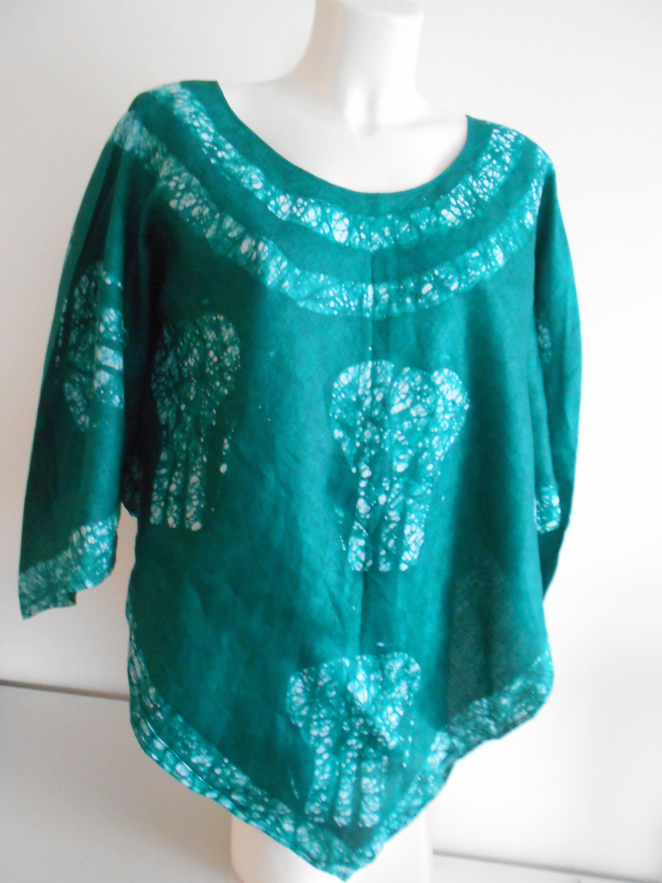 MARTE vintage Asymmetry Batik Tunic Top