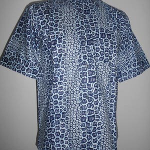 Chemise manches courtes homme bleue en wax image 1