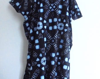 Grote boubou-jurk met wasbatikpatroon