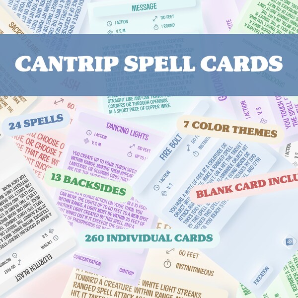 Pdf 5e Spell Cards - Etsy