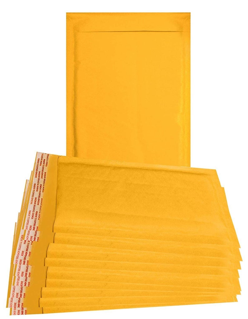 Shipping bags 25 Pack Kraft padded envelopes 7.25 x 11 Kraft Bubble Mailers 7 14 x 11 Peel and Seal Yellow shipping mailers