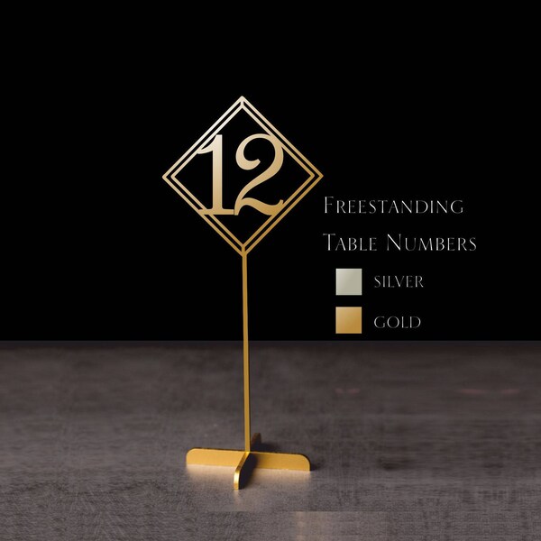 Gold Table Numbers- Table numbers - Weding Numbers  Numbers - Wood Table Numbers -Please Enter your phone number in the "NOTE to the seller"