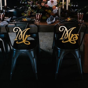 Mr  and  Mrs Chair Signs - Wedding Chair Signs - Chair Back Sign- Chair Signs-  Please Enter your phone number in the &quot;NOTE to the seller&quot;