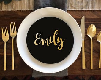 Sale Place Name Gold Place Name Wooden Wedding Place Name Wedding Place Setting-Please Enter your phone number in the "NOTE to the seller"