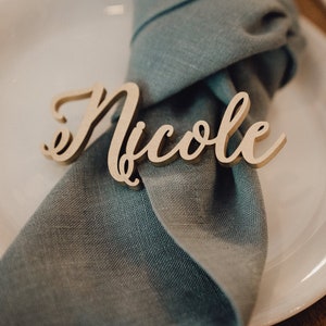 Wedding place card, laser cut names. Wedding place names, table name cards Wood place card