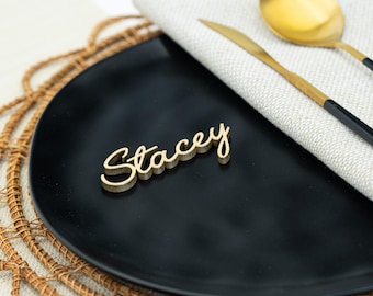 Tarjeta de lugar de boda, tarjetas de mesa de lugar de boda personalizadas, nombres cortados con láser, configuración de lugar, tarjetas de nombre de boda, nombres de lugar, decoración de mesa