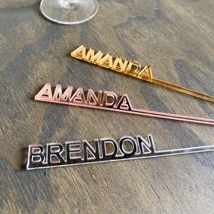 Name stirrer Personalized Wedding Drink stirrers Wedding stirrers Custom Drink stirrers stirrers Birthday stirrers Personalized stir sticks