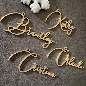 Christmas wood stocking tags Personalized Christmas Stocking Tags Christmas gift tags with a loop Christmas Present tags Name Ornament tags