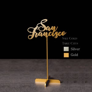 Letreros personalizados con nombres de mesas para bodas, tarjetas con ciudades, etiquetas, soportes, decoración, escritura, números de mesa, decoraciones, centros de mesa cortados con láser, soportes para decoración