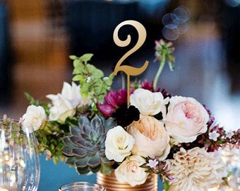 Gold Table Numbers for Wedding | Wedding Table Numbers | Fancy Wood Table Numbers | Laser Cut Table Numbers Without  Base