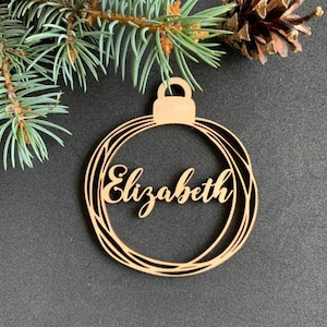 Personalized Christmas Tree Decorations, Custom Wooden Ornaments for Christmas, Hanging Tree Decoration with Your Name, Custom Ornaments