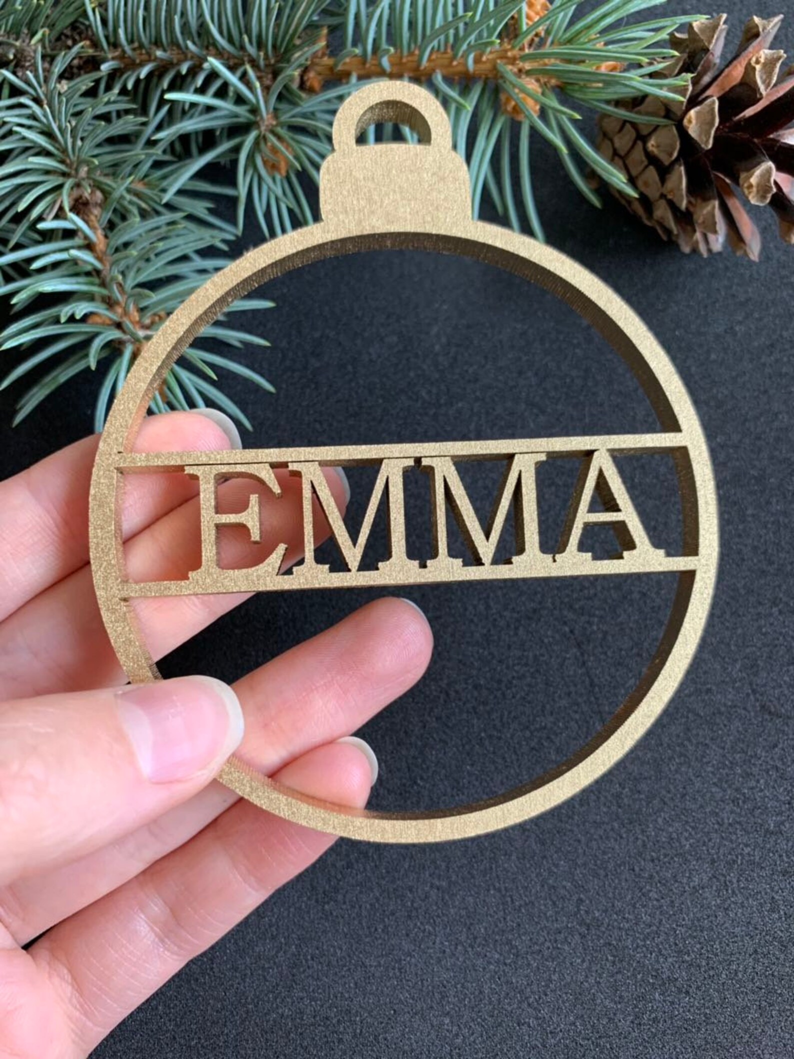Personalized Christmas Name Ornament With Laser Cut Snowflakes Custom ...