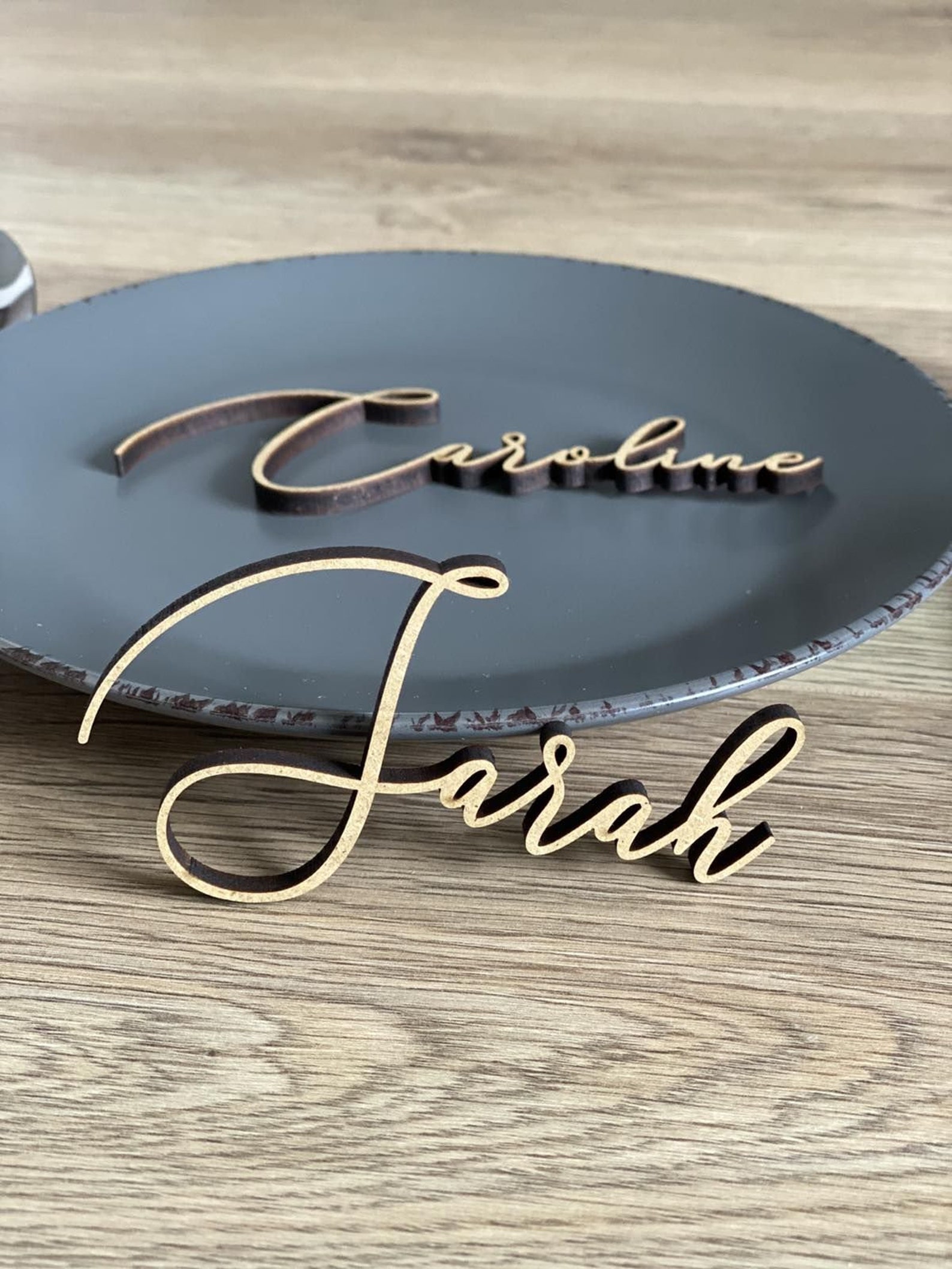 Wooden Place Names Settings Wedding Names Wedding Etsy