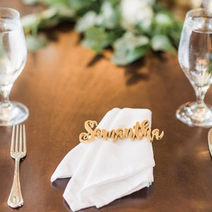 Wedding Place Cards, Gold Place Name ,Wooden Place Name, Wedding Place Setting-Please Enter your phone number in the NOTE to the seller image 5
