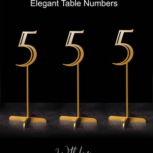 Elegant Table Numbers - Gold Table numbers - Weding Table Numbers -Please Enter your phone number in the &quot;NOTE to the seller&quot;