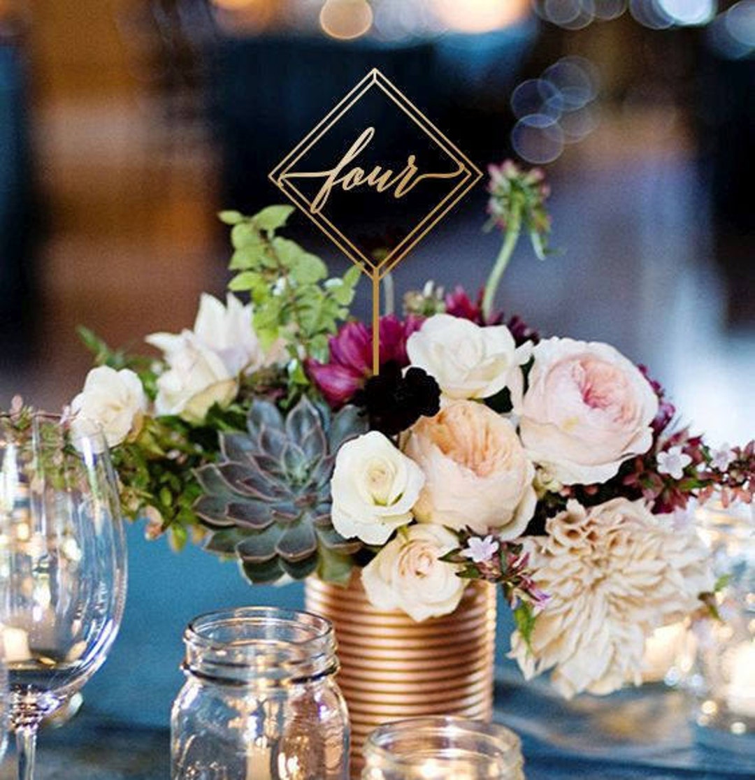 Wooden Table Numbers, Custom Wedding Table Number, Text Table Number ...